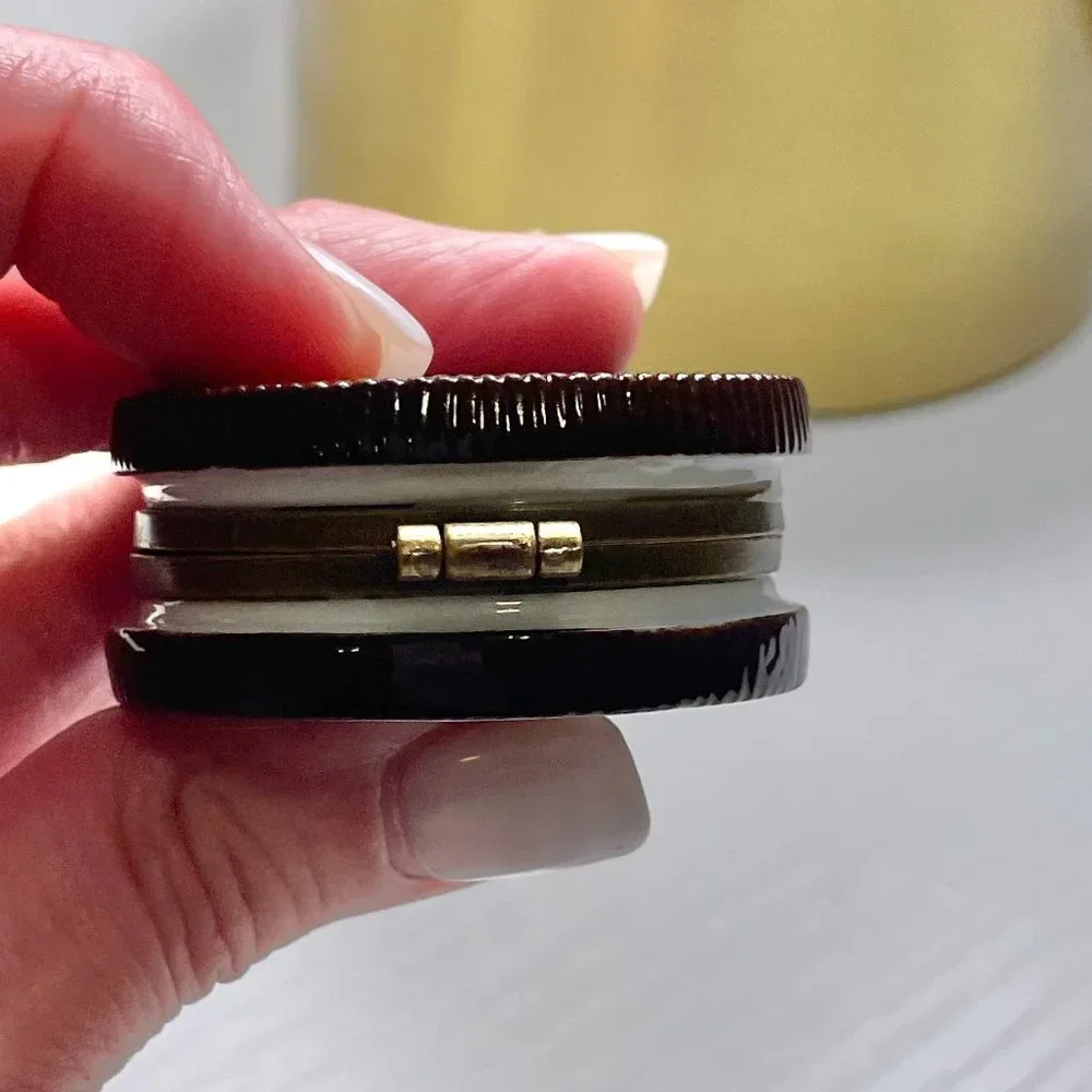 Vintage 90's Oreo Cookie Porcelain Tiny Hinged Trinket Treasure Box - Picture 4 of 12